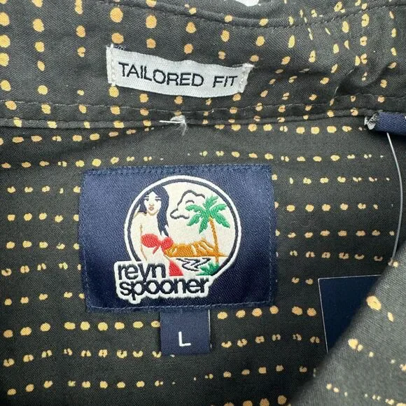 REYN SPOONER Shirt Mens L Button Down Coco Dots Flap Pocket Long Sleeve NWT - Picture 7 of 12